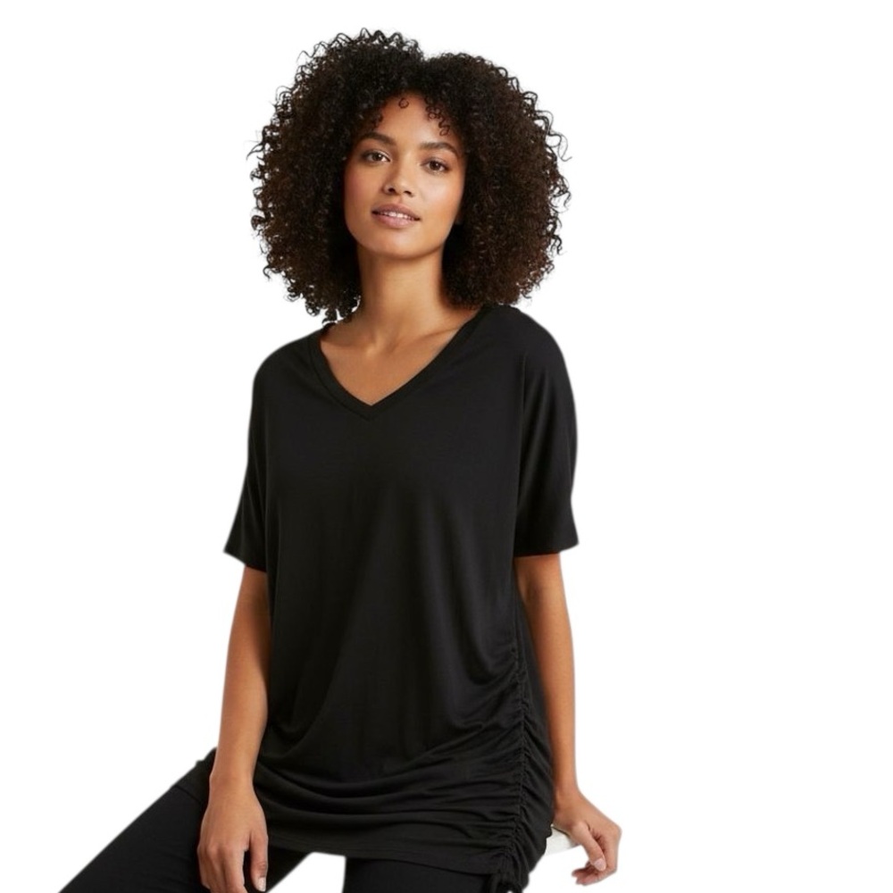 Ekouaer Maternity Black Shirts V Neck Dolman Sleeve SZ XL GROWING BUMP FRIENDLY